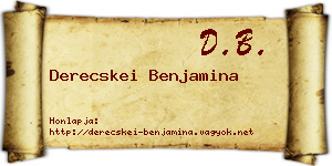 Derecskei Benjamina névjegykártya
